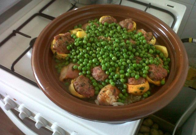 Tajine kefta et petits pois