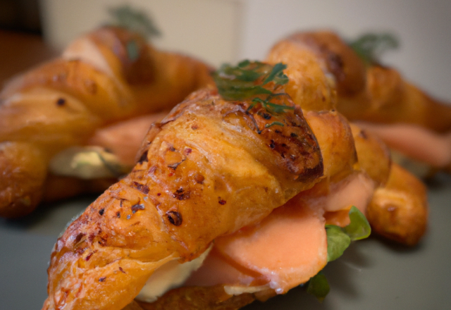 Croissants au saumon fumé maison