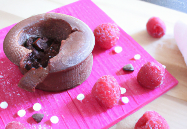 Fondant au chocolat framboisé