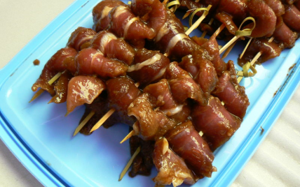 Yakitori de canard laqué