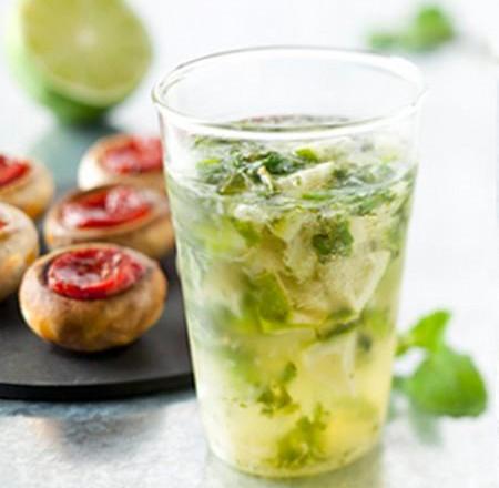 Freix Mojito et champignons farcis au Chorizo