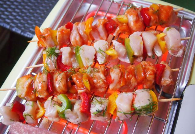 Brochettes de dinde au duo de marinade classique