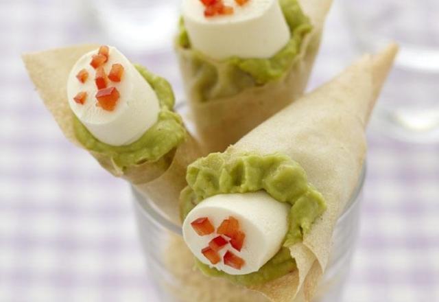 Cornets croustillants au guacamole et Apérivrais Saveurs Provençales