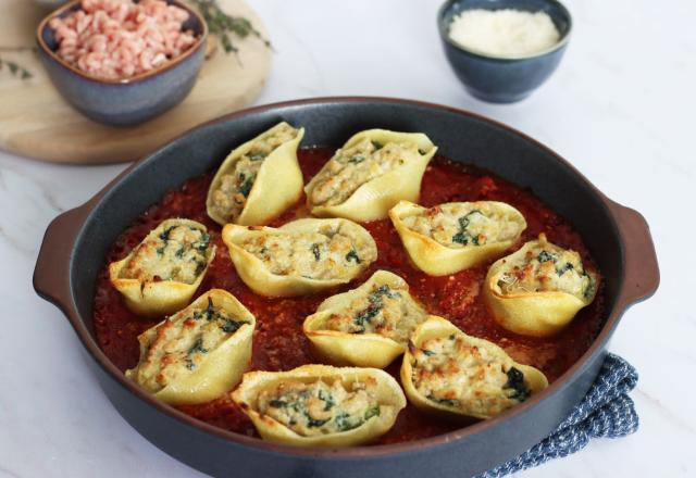 Conchiglioni farcis au haché de veau