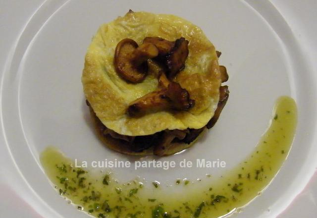 Omelette revisitée aux girolles