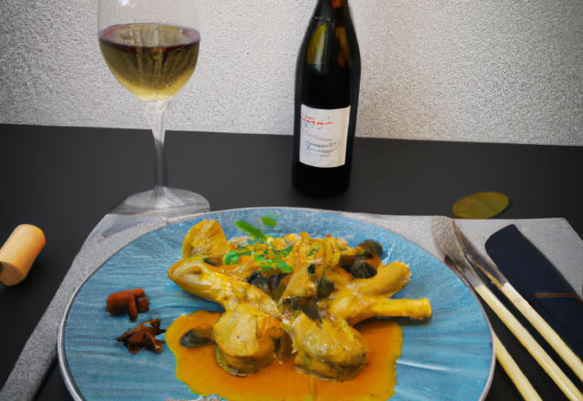 Aiguillettes de poulet au curry et vin blanc