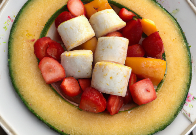 Melon et fraises au haddock