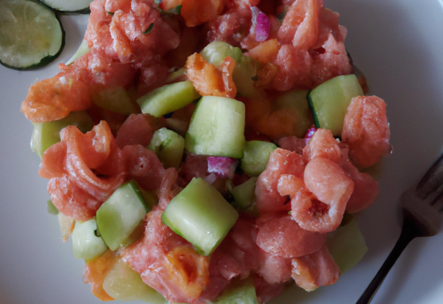 Tartare de saumon et concombre