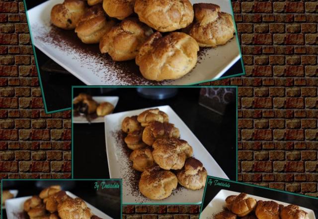 Petite pièce montée de choux à la crème chocolatée sans gluten