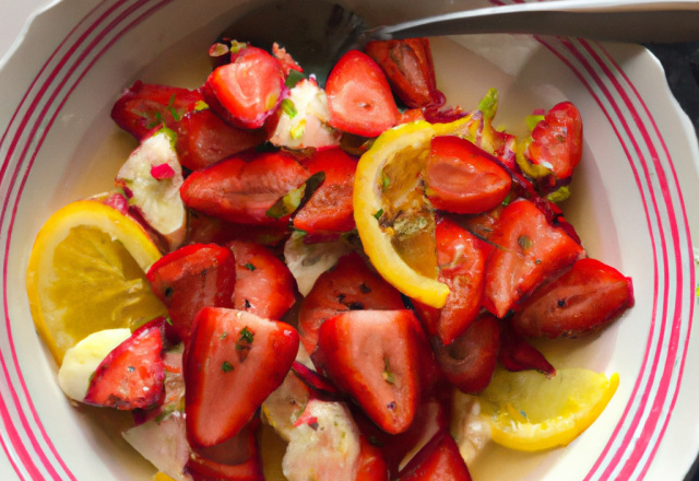 Salade de fraises à la vanille et au citron