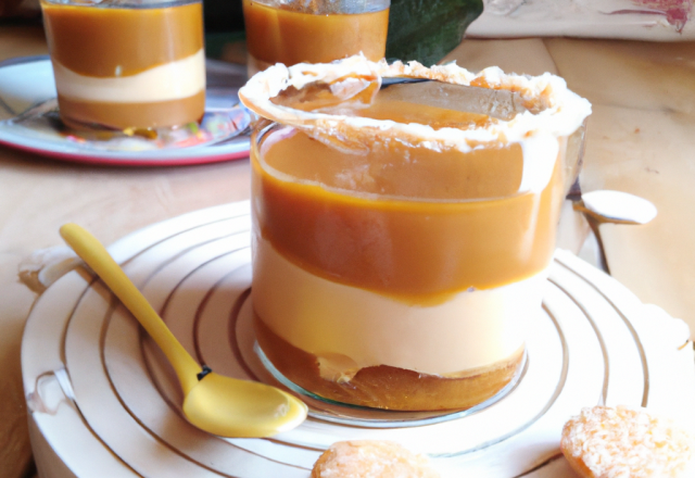 Verrine biscuitée de mousse au caramel à la fleur de sel