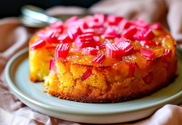 “Très bon et facile à faire” : voici notre recette du gâteau renversé à la rhubarbe notée 5/5 par nos lecteurs