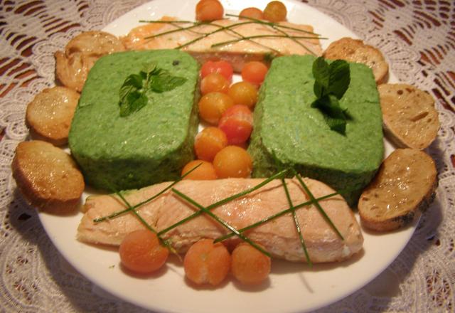 Filets de saumon et purée de poivrons