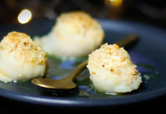 Saint Jacques parmesan et noisettes