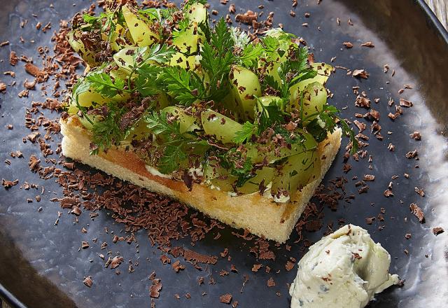 Quatre-quarts au tartare de raisins blancs, Frais Plaisir et cacao