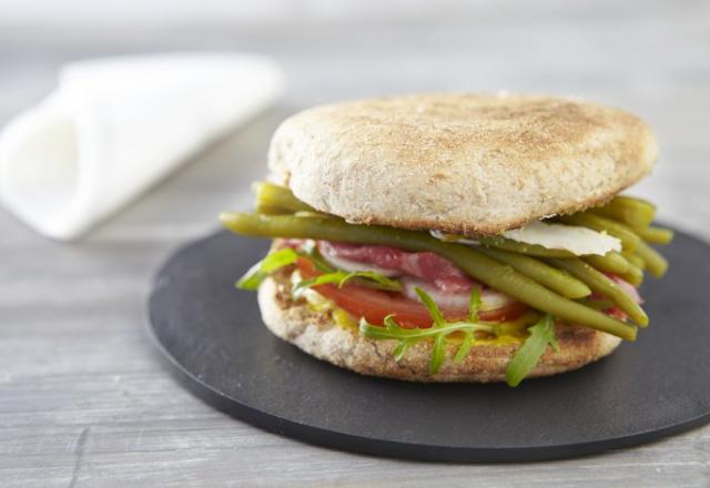 Hamburger chic de haricots verts