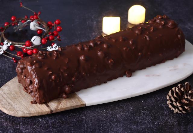 Bûche de Noël croquante au chocolat