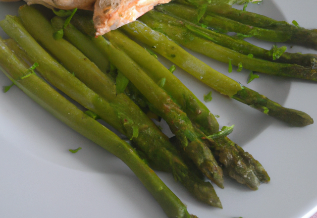 Poulet à l'orange et ses asperges vertes