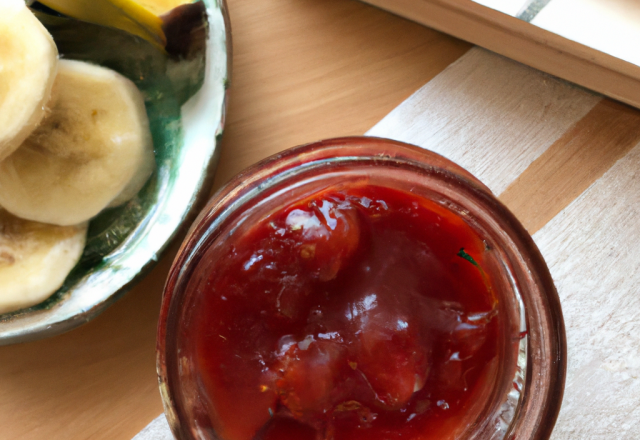 Confiture de fraises, banane et badiane