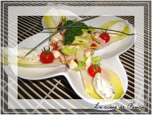 Salade à ma façon, fromage et légumes