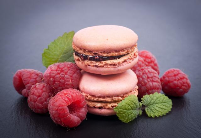 Les macarons à la framboise