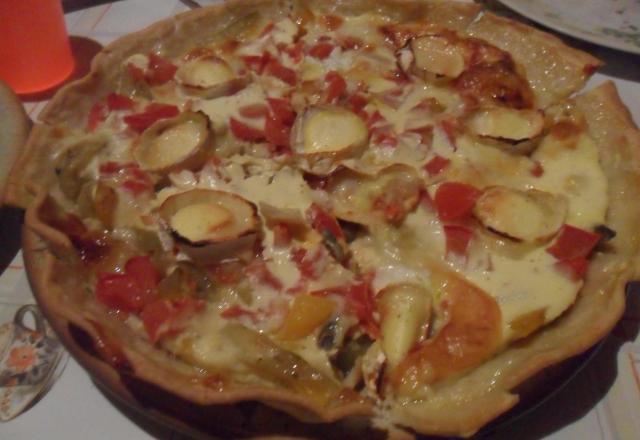 Tarte au chèvre frais et aux légumes d'été