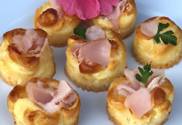 Mini flan de choux-fleur au jambon