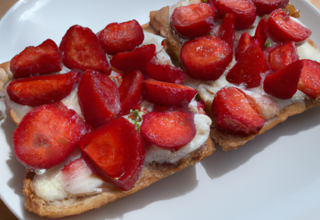 Tartine gourmande aux fraises