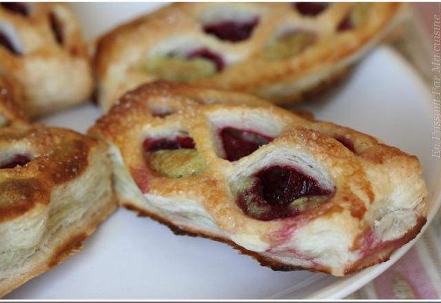 Jalousies aux framboises et à la pistache