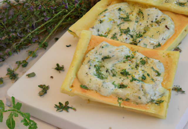 Pâte brisée légère à l'huile d'olive, au yaourt, thym et ciboulette