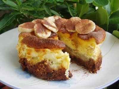 Cheese-cakes individuels à la banane et cookies au chocolat