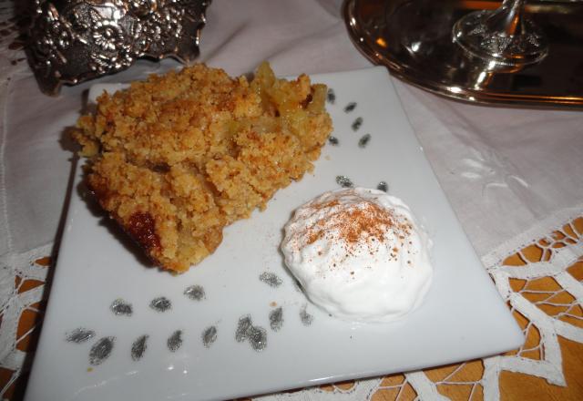 Crumble aux pommes et raisins secs