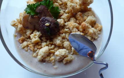 Velouté de châtaignes et son crumble croustillant