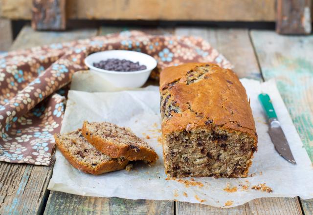 Cake aux bananes et pépites de chocolat