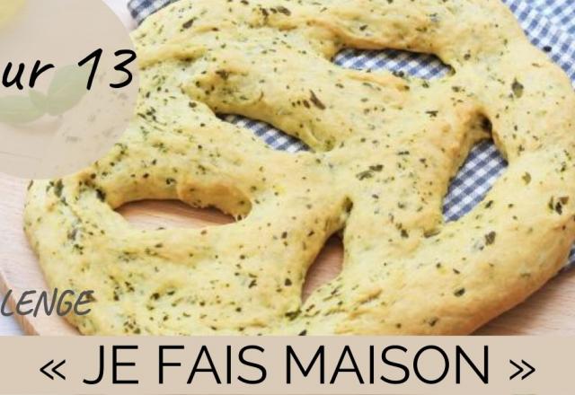 Challenge "je fais maison" Jour 13 : une fougasse