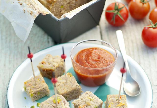 Pain de veau aux tomates confites et pistaches