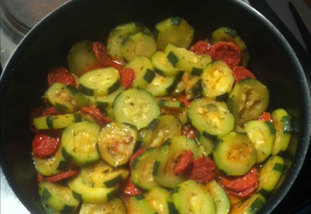 Courgettes au chorizo