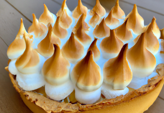 Tarte crème citron-amande et meringue légère