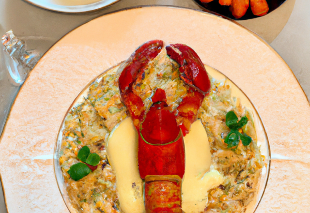 Homard Breton  et son risotto de pâte au Champagne