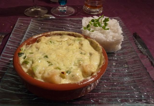 Gratin de pétoncles au curry