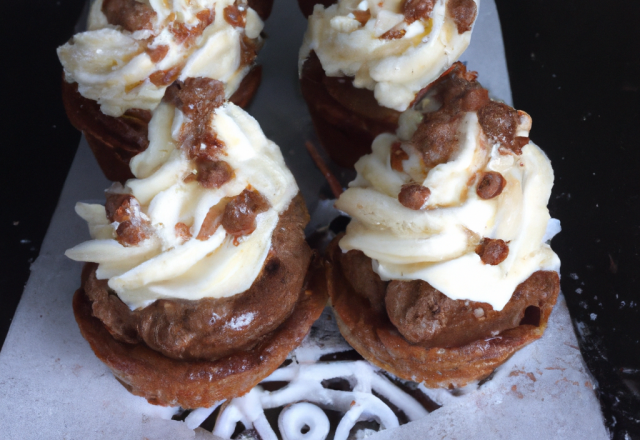 Cup cakes choco coco sous sa chantilly de nutella