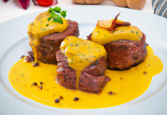 Filet mignon sauce moutarde