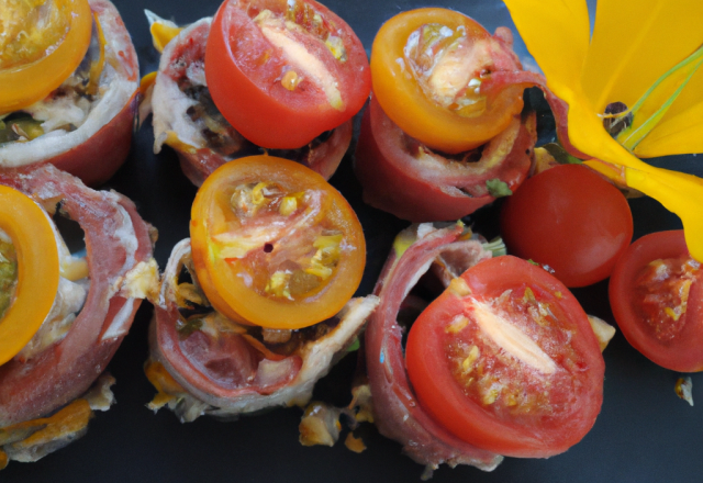 Maki de viande des grisons, FOL EPI et tomates confites