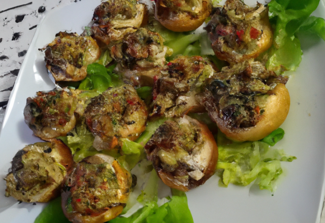 Champignons farcis au crabe