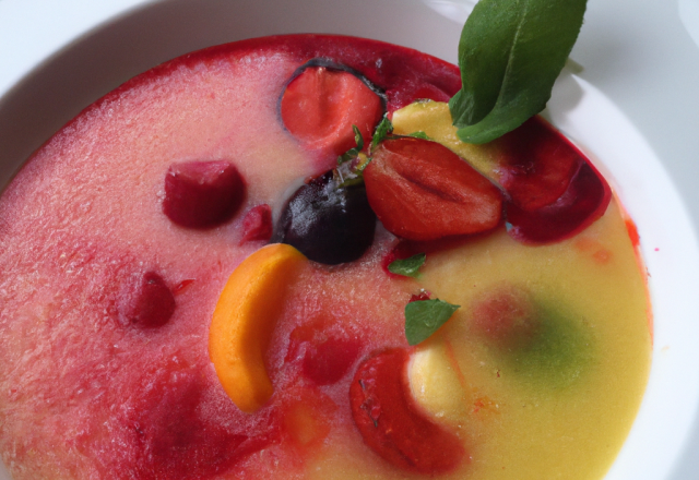 Soupe de fruits au champagne