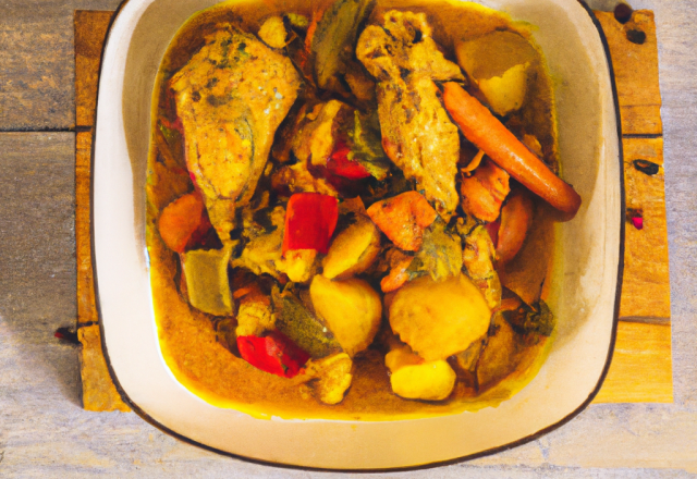 Poulet au curry et légumes