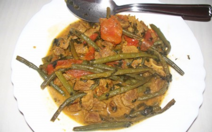 Gigot d'agneau aux haricots verts