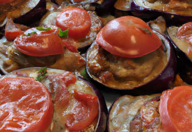 Aubergines avec ses tomates au four