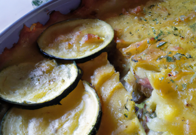 Gratin de patate et courgettes à la moutarde