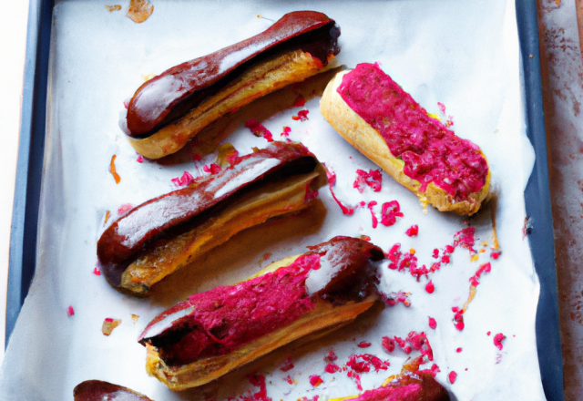 Eclairs au chocolat et son glaçage choco-framboise